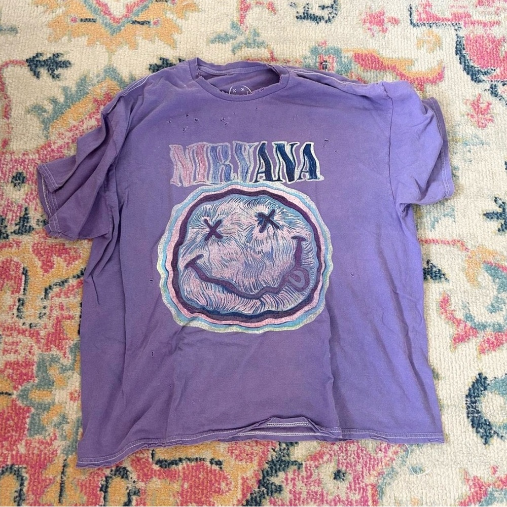 Urban Outfitters Purple Nirvana Tee (distressed and vintage looking)